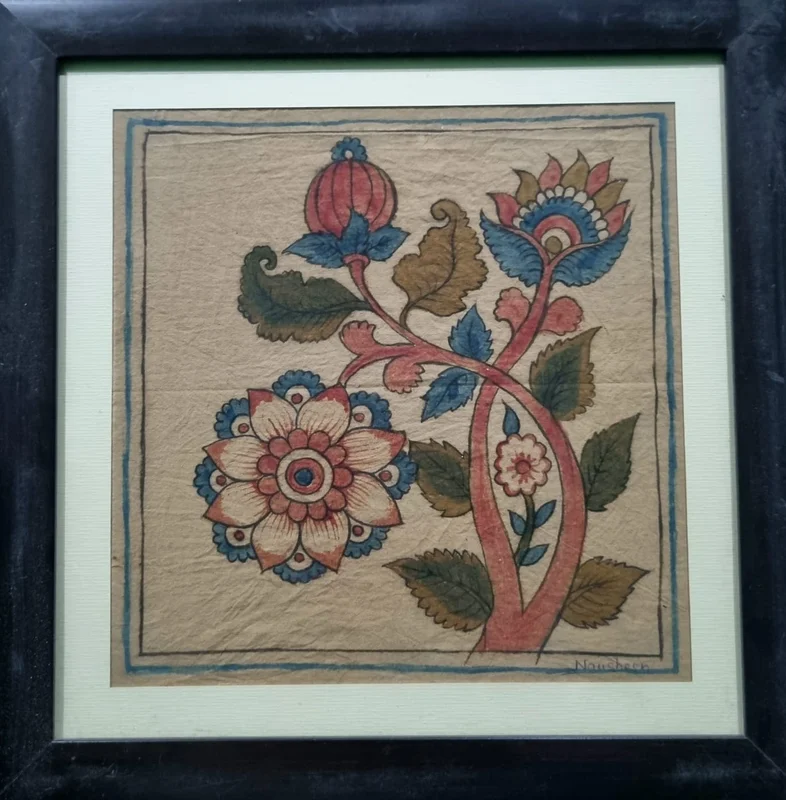 Blooming Heritage — original kalamkari on cloth by Shweta Jain Maheshwari